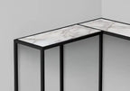 Console noire effet marbre blanc