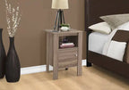 Table de chevet d'appoint taupe foncé