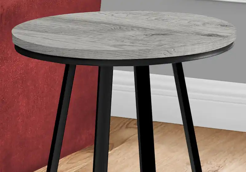 Table d'appoint en métal gris et noir