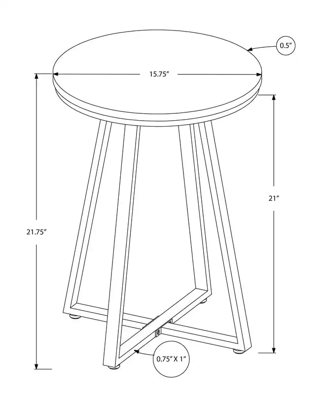 Table d'appoint en métal gris et noir