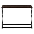 Espresso Black Metal Hall Console Accent Table