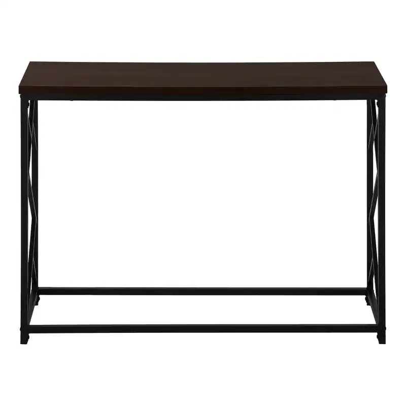 Espresso Black Metal Hall Console Accent Table