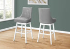 Tabouret de bar en similicuir gris et blanc