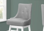 Tabouret de bar en similicuir gris et blanc