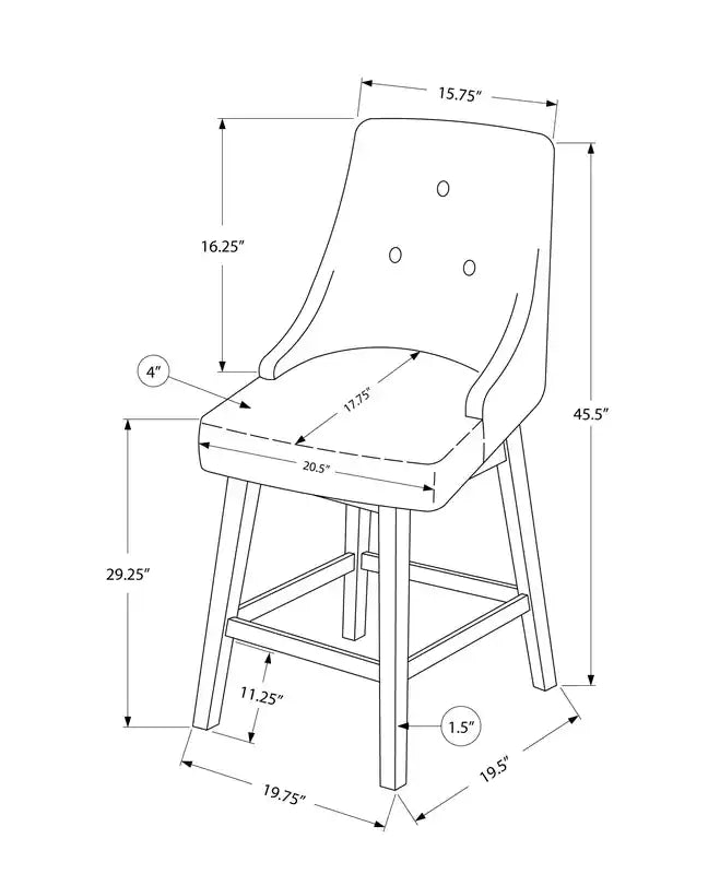 Tabouret de bar en similicuir gris et blanc