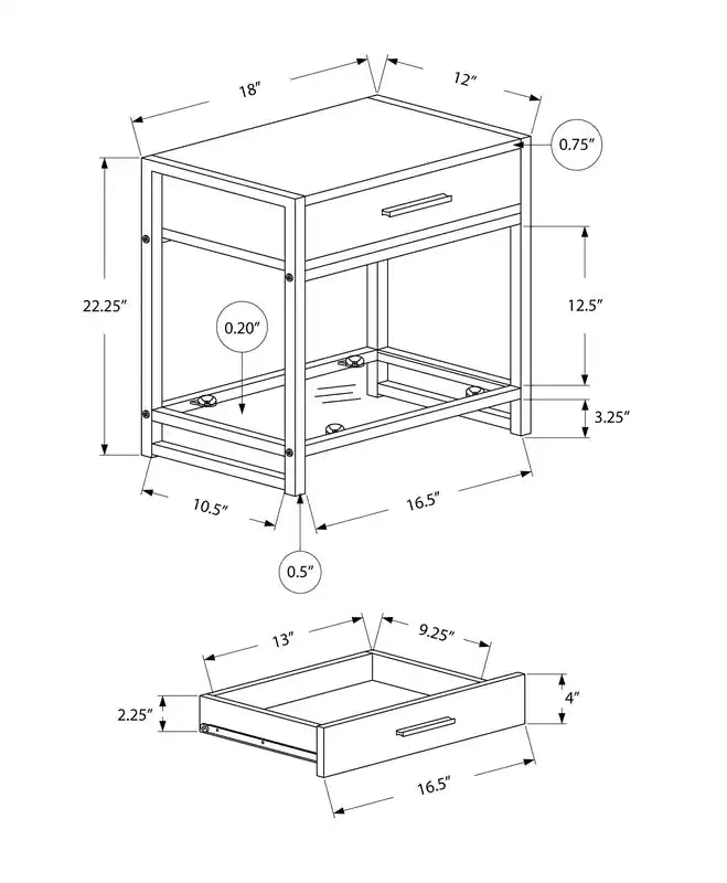Table d'appoint en verre trempé et métal argenté