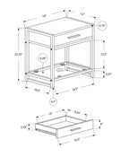 Table d'appoint en verre trempé et métal argenté