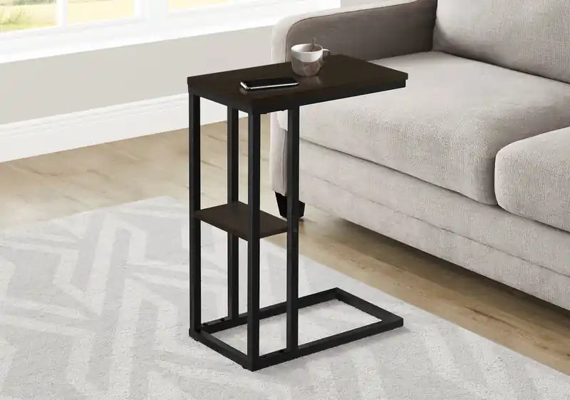 Table d'appoint en métal noir Espresso