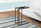 Table d'appoint en verre trempé noir Black Metal