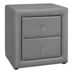 Grey Leather-look Bedroom Nightstand