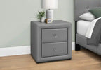 Table de chevet aspect cuir gris