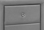 Table de chevet aspect cuir gris