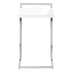 Table d'appoint en métal chromé blanc brillant