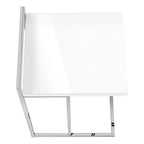 Table d'appoint en métal chromé blanc brillant