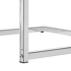 Table d'appoint en métal chromé blanc brillant