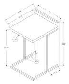 Table d'appoint en métal chromé blanc brillant