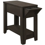 Espresso With a Glass Holder Accent Table