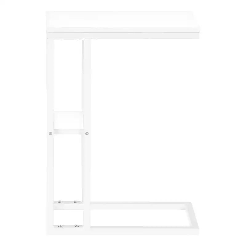 Table d'appoint en métal blanc