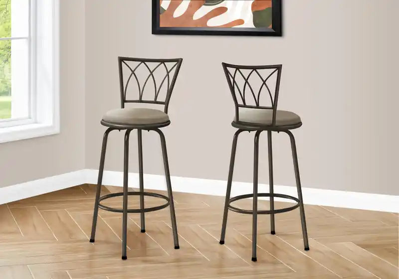 Tabouret de bar pivotant en métal café foncé