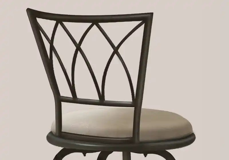 Tabouret de bar pivotant en métal café foncé