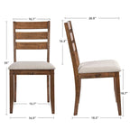 Lot de 4 chaises de salle à manger en bois à dossier à lattes