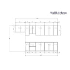 Cuisine Collection Intemporelle Gris et Blanc Brillant Taille du Meuble Bas 13 pieds de large - 157x24