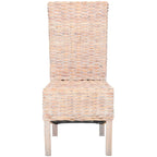 Lot de 2 chaises de salle à manger en osier naturel 48L x 56P x 104H cm, style bohème côtier