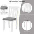 Ensemble de salle à manger extensible de style ferme pour 6 personnes, table rectangulaire et 6 chaises rembourrées