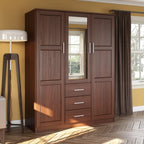 Armoire Palace Imports Cosmo à 3 portes en bois massif à 100 %, avec portes en bois massif ou miroirs