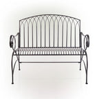 Banc de jardin classique en métal 2 places Alpine Corporation 44 L pour intérieur/extérieur