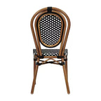 Chaise empilable de bistrot Thonet commerciale intérieure/extérieure Flash Furniture Lourdes, rotin synthétique et cadre en aluminium