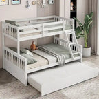 Lit superposé Gymax double sur grand avec lit gigogne double convertible