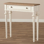 Console en bois de style provincial français Keene The Gray Barn avec finition délavée chêne et blanc vieilli
