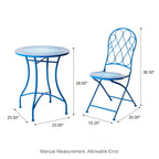Ensemble bistrot pliant en métal Glitzhome pour extérieur, 3 pièces, table et chaises de patio
