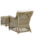 Fauteuil de jardin avec repose-pieds Rotin Naturel
