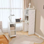 TUYOHW Bureau extensible, bureau pliable pour la maison et le bureau avec étagères de rangement et roulettes, poste de travail mobile pour petits appartements, bureaux