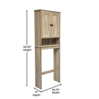 Meuble de toilette sur pied de toilette style ferme avec étagères et portes à fermeture magnétique