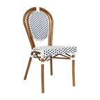 Chaise empilable de bistrot Thonet commerciale intérieure/extérieure Flash Furniture Lourdes, rotin synthétique et cadre en aluminium