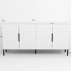 Meuble TV blanc Chic Elegance 63 pouces – Convient aux téléviseurs jusqu'à 65 pouces – 63 pouces de largeur