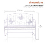 Banc de jardin classique en métal 2 places Alpine Corporation 44 L pour intérieur/extérieur