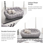 Canapé paresseux courbé 2 places Bubble de forme nid d'abeille avec tissu textile 3D pour salon et appartement