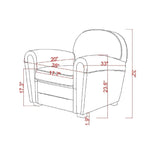 Fauteuil Club Paris en cuir véritable Pasargad Home, marron