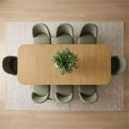 Ensemble de salle à manger 9 pièces pour 8 personnes, table à tréteaux extensible avec chaises rembourrées aux pieds en bois massif-Panipeachy