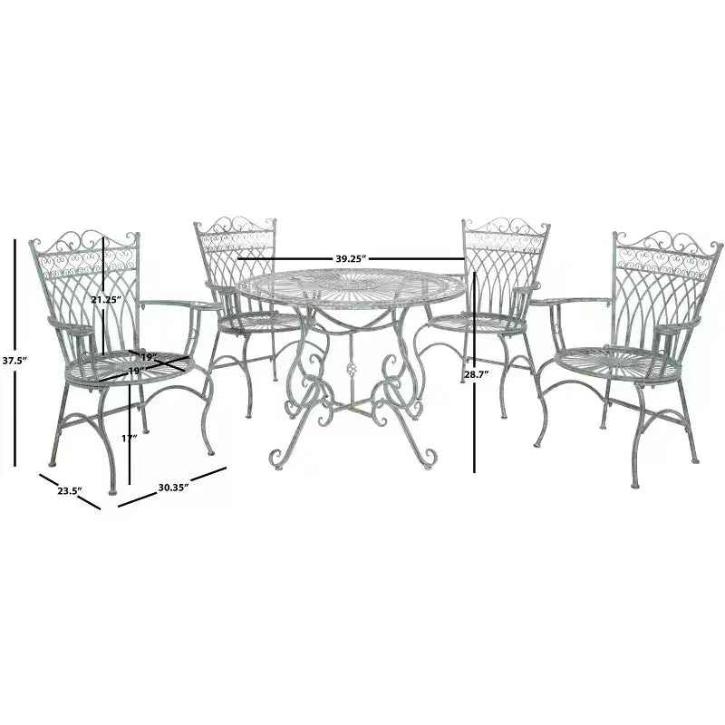 Ensemble de patio 5 pièces Thessaly - Intérieur/extérieur - PAT5003 - Safavieh
