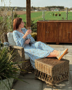 Fauteuil de jardin avec repose-pieds Rotin Naturel