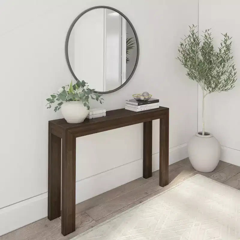 Plank+Beam 46 Table Console Moderne en Bois Massif, Table d'Entrée Étroite, Derrière le Canapé