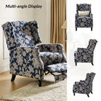 Fauteuil inclinable manuel "push-back" de style Mid-Century Modern avec dossier à oreilles