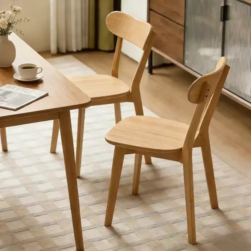 Chaises de salle à manger en bois massif de style moderne du milieu du siècle, lot de 2, pour salle à manger, restaurant ou salon - Panipeachy