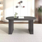 Table à manger extensible Okak 78IN pour 4-8 personnes, table de cuisine avec base à lattes en bois, table pliable pour salon, salle à manger