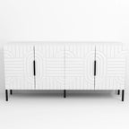 Meuble TV blanc Chic Elegance 63 pouces – Convient aux téléviseurs jusqu'à 65 pouces – 63 pouces de largeur
